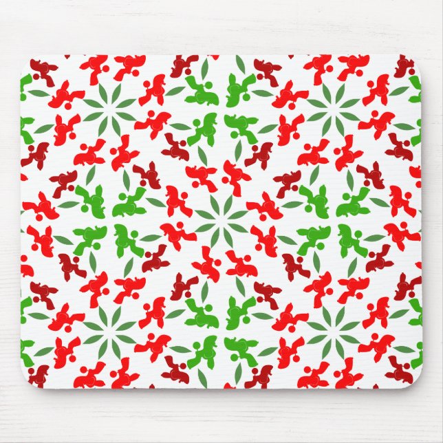 Christmas Poodles Mouse Mat (Front)