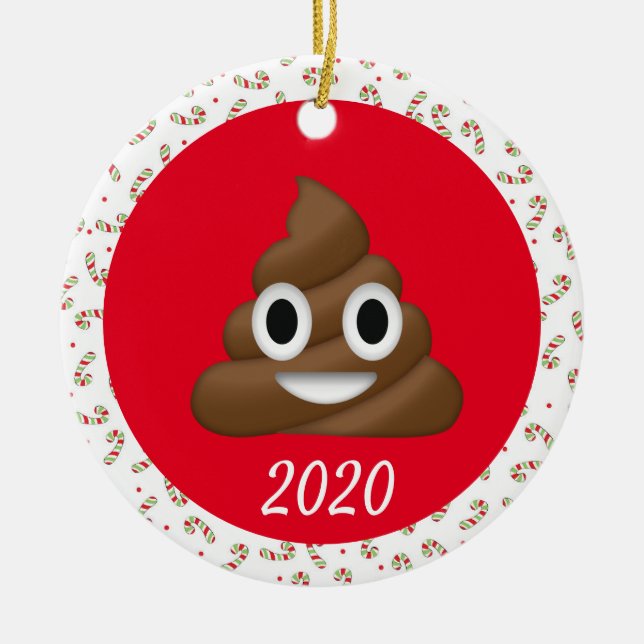 Christmas Poop Covid Funny 2020 Ceramic Tree Decoration (Front)