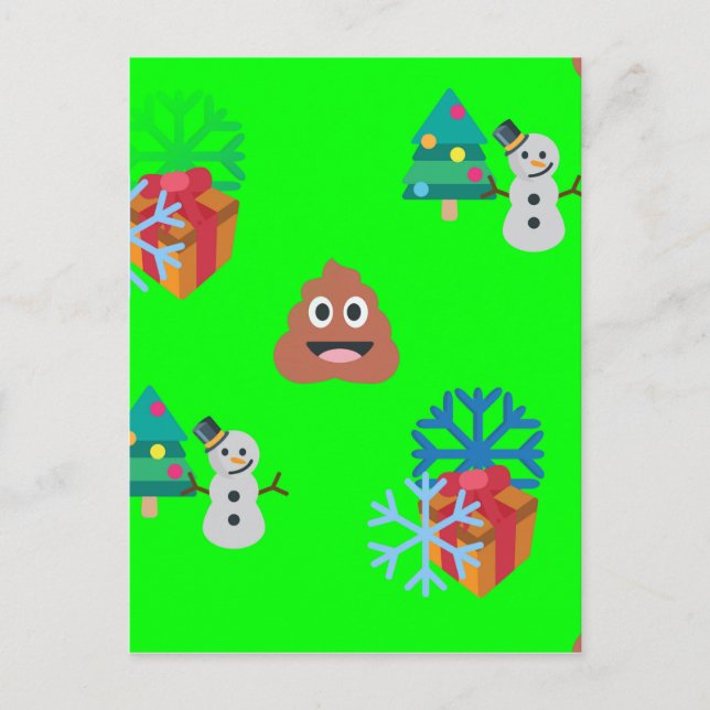 christmas poop emoji holiday postcard (Front)