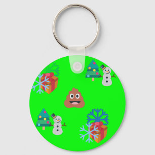 christmas poop emoji key ring