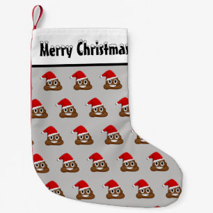 Christmas poop emoji small christmas stocking