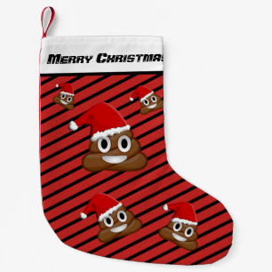 Christmas poop emoji small christmas stocking