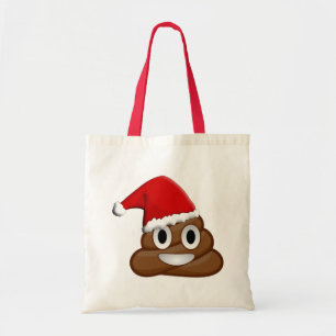 Christmas poop emoji tote bag