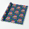 christmas poop emoji with santa hat wrapping paper