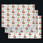 christmas poop emoji with santa hat wrapping paper<br><div class="desc">Cute happy Christmas / Santa poo emoji christmas emoji with red Santa hat on res background Christmas wrapping paper you can change the color to your favorite.</div>