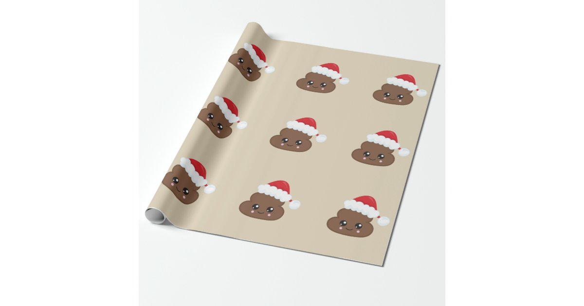 Christmas Poop Emoji Wrapping Paper (brown) | Zazzle.co.uk