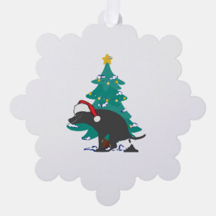 Christmas pooping Dogs Tree Decoration Card