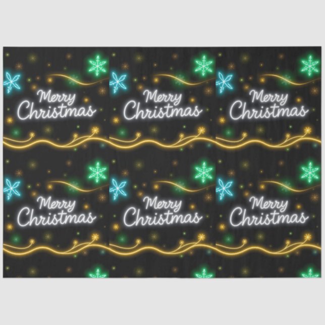 Christmas Popular Neon Holiday Collection Tissue Paper (Front)