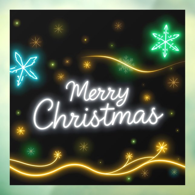 Christmas Popular Neon Holiday Collection Window Cling (Sheet 3)