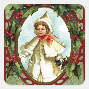 Christmas Portrait Square Sticker