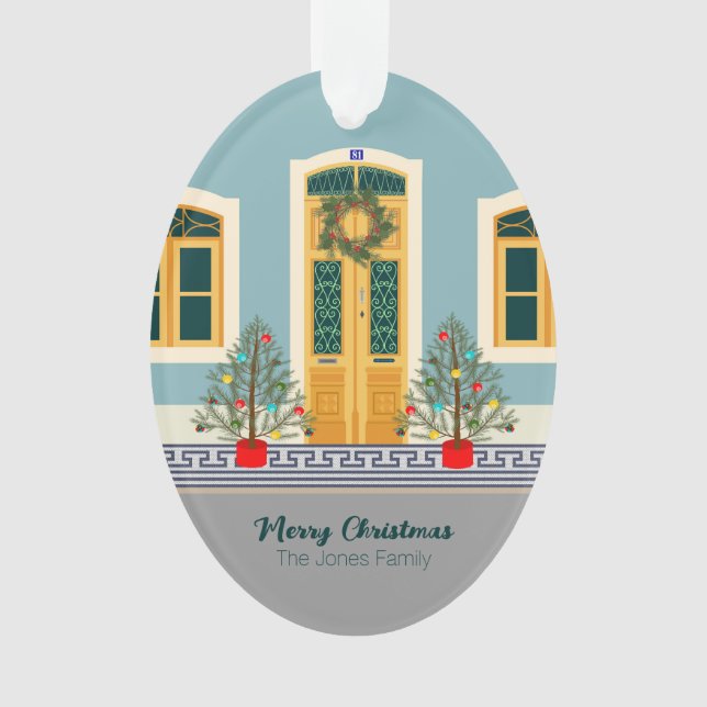 Christmas Portuguese Festive House Ornament (Front)