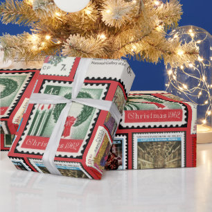 Christmas Postage Stamps Around the World  Wrapping Paper