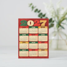 Christmas Postcard – 2027 Retro Calendar