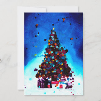 Christmas Postcard CARD, Christmas tree postcard