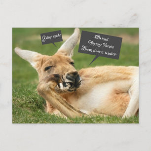 Christmas postcard from Australia; kangaroo