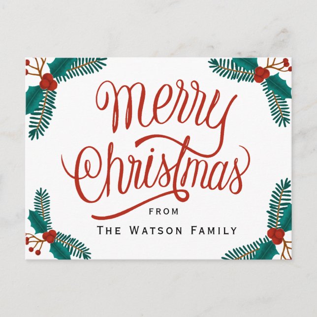 Christmas Postcard,Happy Holiday card (Front)