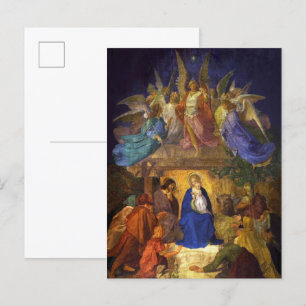 Christmas Postcard Nativity Religious Catholic