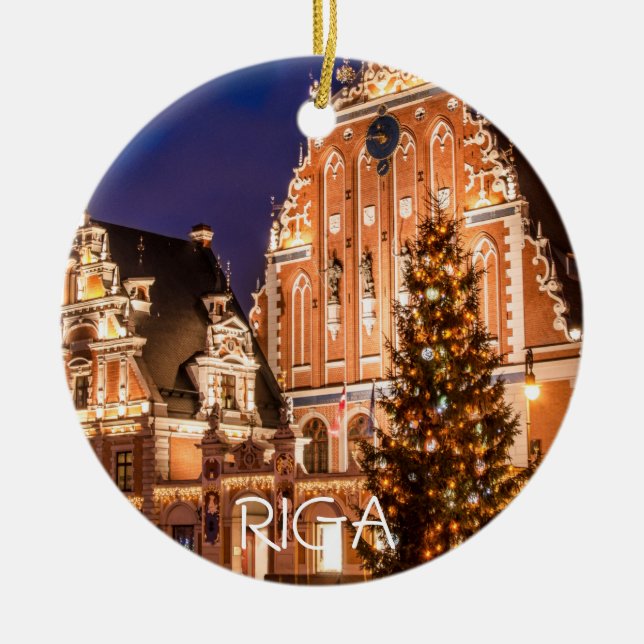 Christmas postcard of Riga Ceramic Tree Decoration (Front)