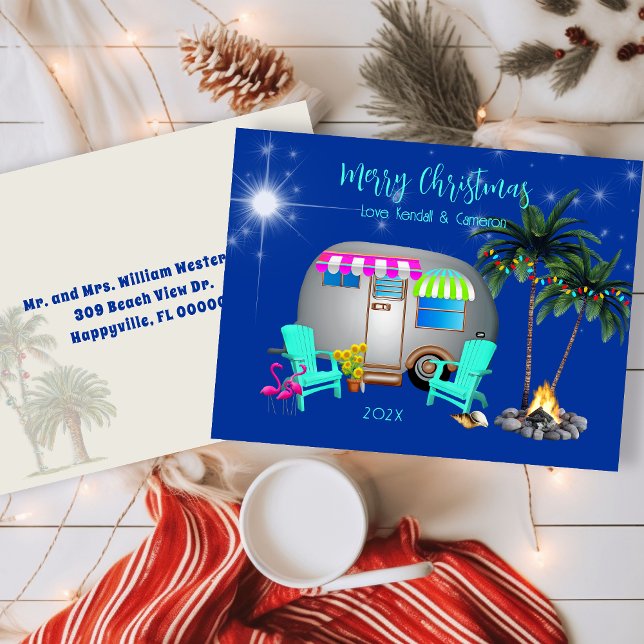 Christmas Postcard Tropical Camping Theme (Creator Uploaded)