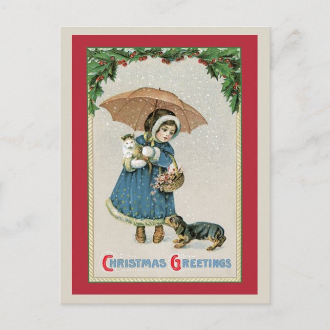 Christmas Postcard:  Vintage Christmas Postcard (Front)