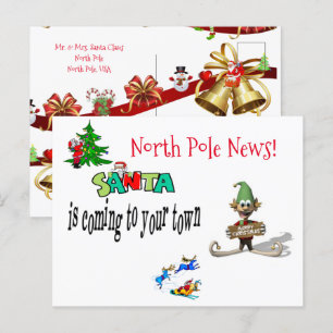 Christmas Postcards North Pole Santa Elf