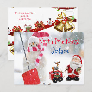 Christmas Postcards North Pole Snowman
