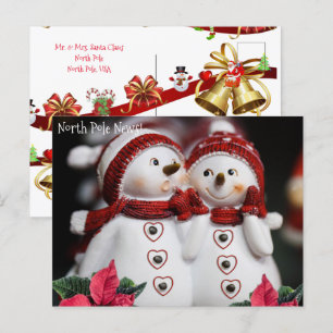 Christmas Postcards North Pole Snowman
