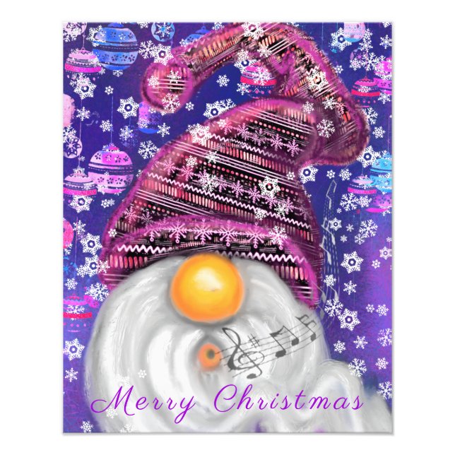 Christmas Poster with Happy Gnome (Front)