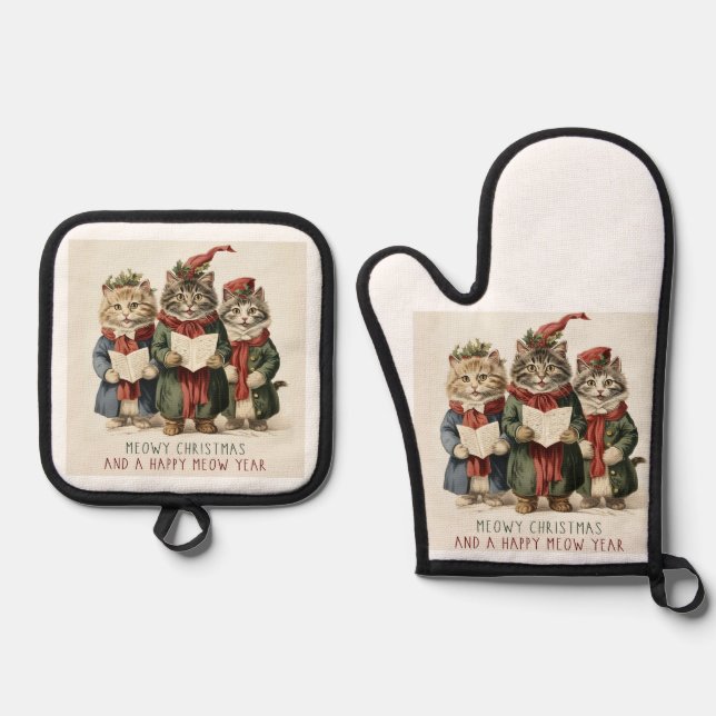 Christmas Pot Holder/Mit Oven Mitt & Pot Holder Set (Front)