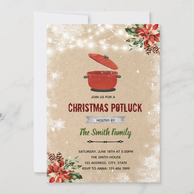 Christmas potluck invitation (Front)