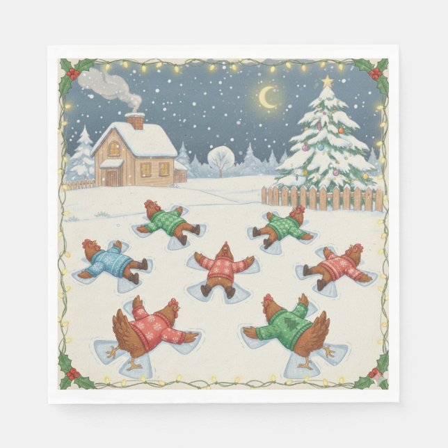 Christmas Poultry in Motion, Napkins (Front)
