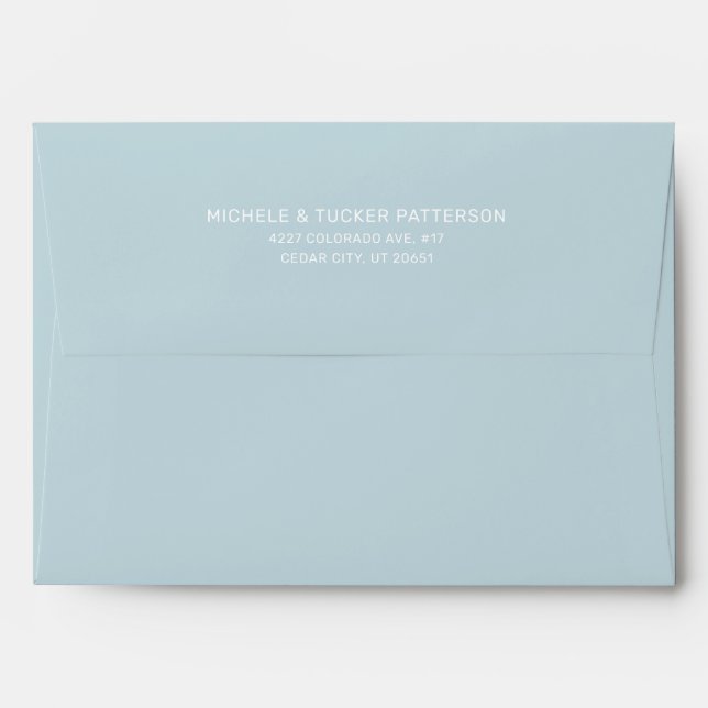 Christmas Powder Blue and White Holiday Envelope (Back (Top Flap))