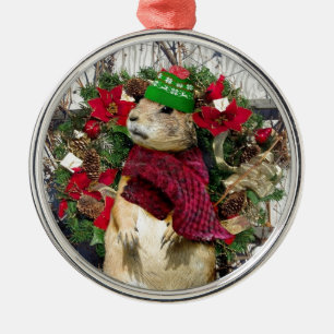 Christmas  Prairie Dog Metal Tree Decoration