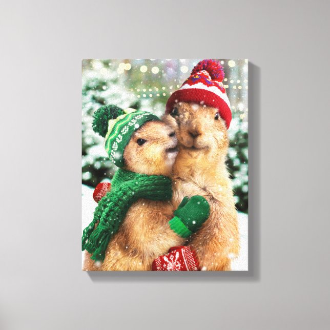 Christmas Prairie Dogs Canvas Print (Front)