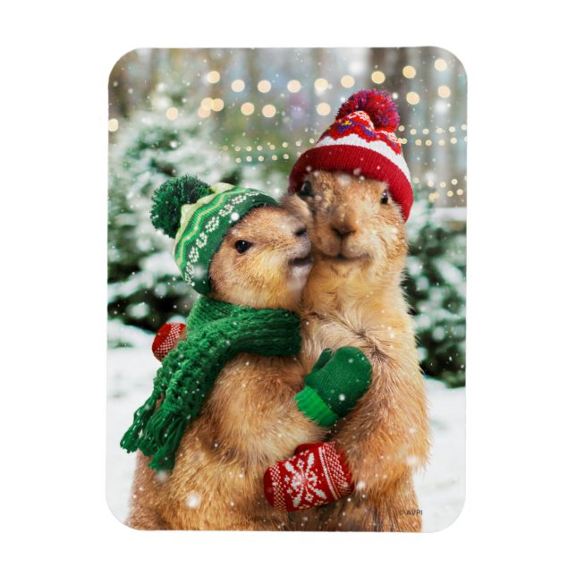 Christmas Prairie Dogs Magnet (Vertical)