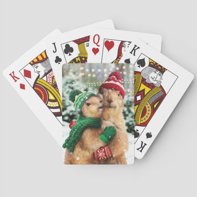 Christmas Prairie Dogs Playing Cards (Back)