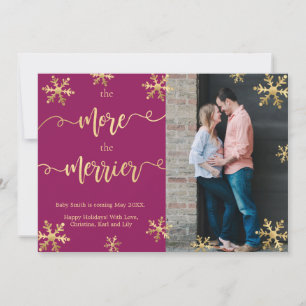 Christmas Pregnancy Announcement Cards Magenta