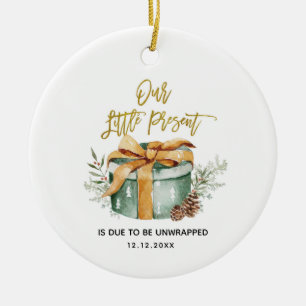 Christmas Pregnancy Announcement Ceramic Ornament