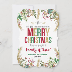 Christmas Pregnancy Announcement Christmas Card