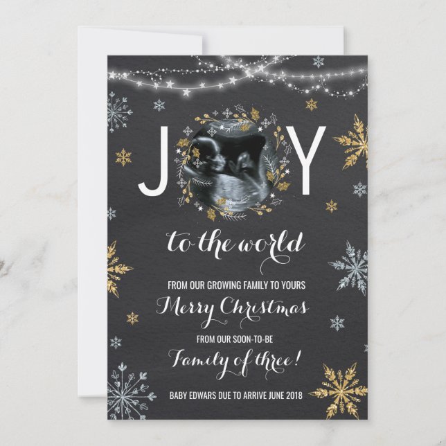 Christmas Pregnancy Announcement Christmas Photo (Front)