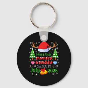 Christmas Pregnancy Announcement Due In July 2025 Key Ring