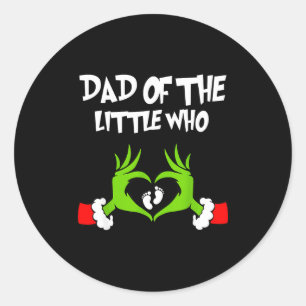 Christmas Pregnancy Announcement Funny Dad Of The Classic Round Sticker