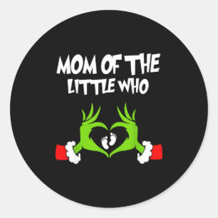 Christmas Pregnancy Announcement Funny Mom Of The Classic Round Sticker