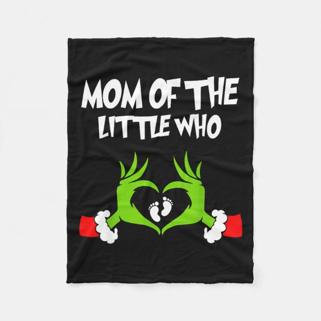 Christmas Pregnancy Announcement Funny Mom Of The  Fleece Blanket (Front)