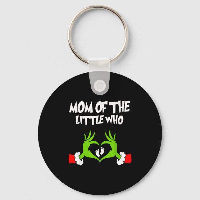Christmas Pregnancy Announcement Funny Mom Of The  Key Ring (Front)