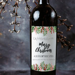 Christmas Pregnancy Baby Announcement Grandparent  Wine Label<br><div class="desc">You're pregnant! Congratulations, now it's time for sharing your news with family, friends and co-workers. This modern chic Pregnancy announcement wine labels are a great way to share your special news. Customise Wine or sparkling wine Bottles with this modern label for the perfect way to announce your pregnancy! This label...</div>