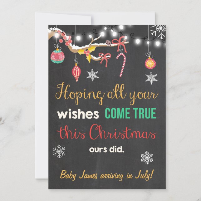 Christmas pregnancy chalkboard announcement (Front)