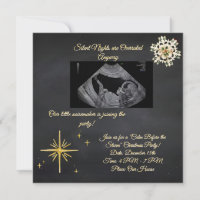 Christmas Pregnancy Chalkboard Invitation 