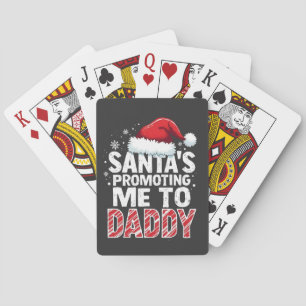 Christmas Pregnancy Future Daddy Funny Announcemen Playing Cards