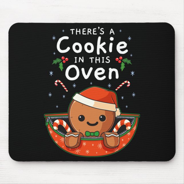 Christmas Pregnancy Gingerbread Man Baby Cookie In Mouse Mat (Front)